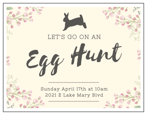 "Let's Go on an Egg Hunt" Easter Cardstock Invite