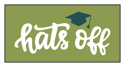 "Hats Off" Graduation Rectangle Label
