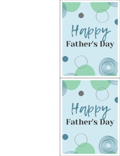 "Happy Father's Day" Abstract Circles Cardstock Notecard