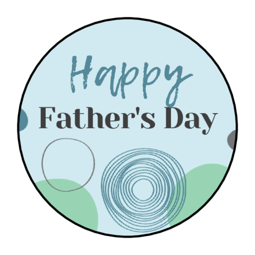 "Happy Father's Day" Abstract Circles Label