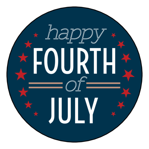 "Happy Fourth of July" Americana Picnic Circle Label
