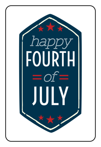 "Happy Fourth of July" Americana Picnic Rectangle Label