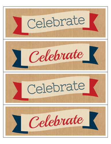"Celebrate" Assorted Americana Ribbon Label