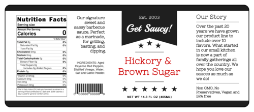 Modern Barbecue Sauce Bottle Label
