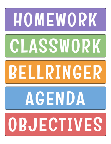 Assorted Classroom Bulletin Board Layout Labels