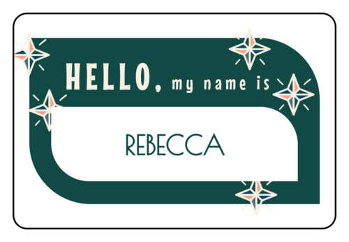 "Hello, My Name Is" Sparkle Name Tag Label
