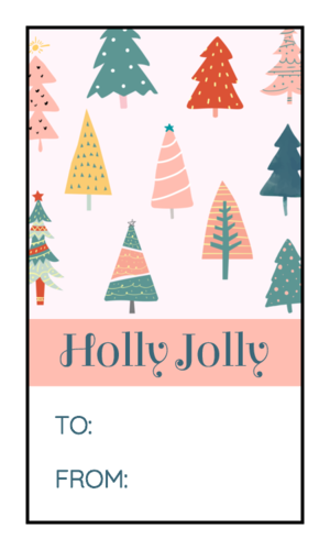 "Holly Jolly" Christmas Tree Gift Label