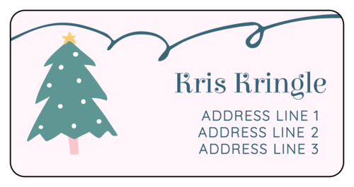 Swirly Christmas Tree Address Label