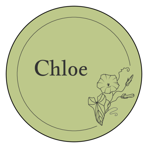 Floral Name Tag Circle Label
