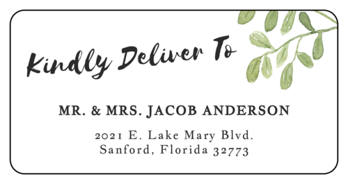 "Kindly Deliver To" Modern Florid Address Label