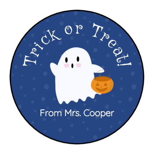 Spooky Ghost Halloween Treat Label