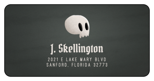 Spooky Skull Address Label