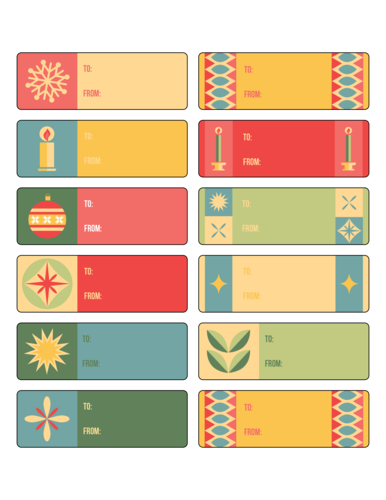 Assorted Festive Holiday Gift Labels