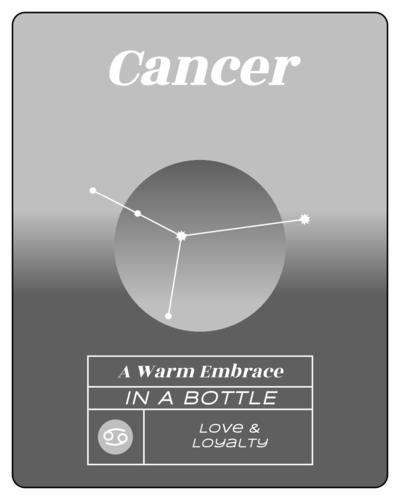 Cancer Elixir Zodiac Gift Favor Label