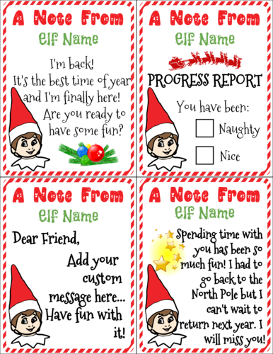 Elf on Shelf Customizable Letters Template | OnlineLabels®