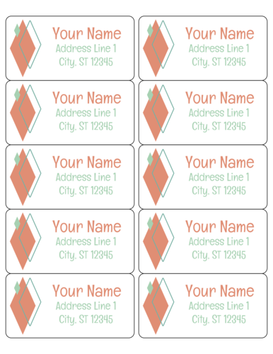 Mid Century Modern Address Labels Template | OnlineLabels®