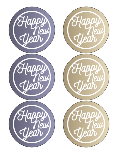 Sparkling "Happy New Year" Assorted Party Favor Label