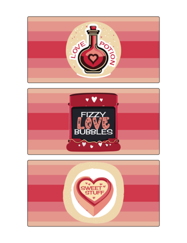 Valentine Bottle Labels