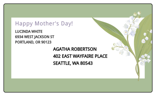 Green Floral Mother's Day Address Label