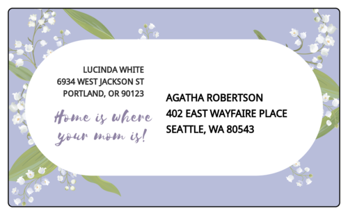Purple Floral Mother's Day Address Label