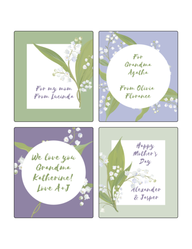 Assorted Floral Mother's Day Gift Label