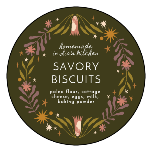 Floral Homemade Kitchen Treats Circle Label