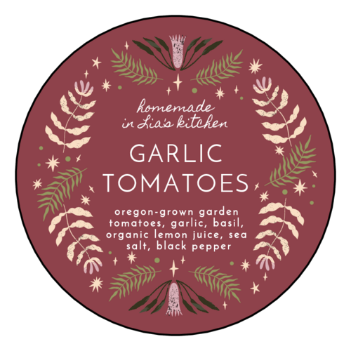 Autumn Floral Homemade Kitchen Treats Circle Label