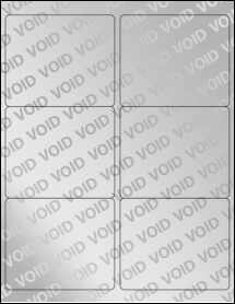 4" x 3.33" Labels - Void Silver Polyester - OL150VS
