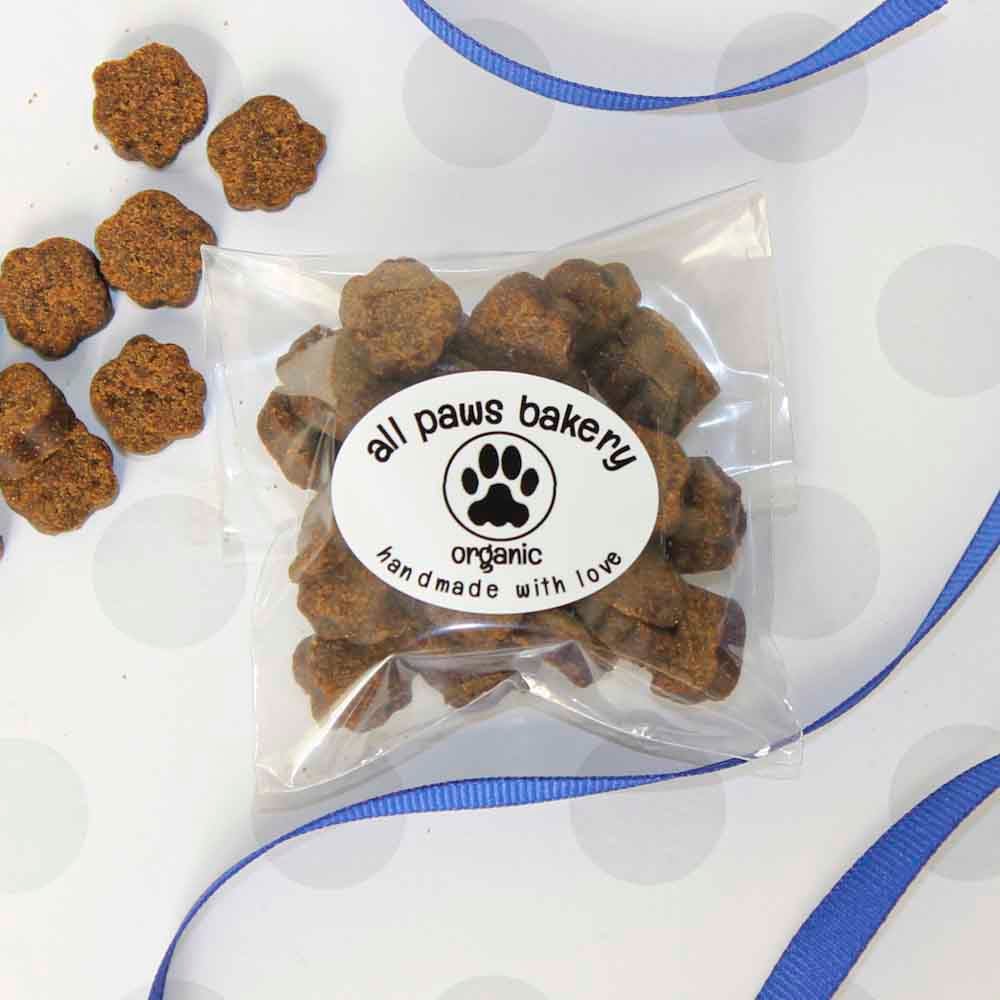 1.5" x 1.125" oval label on standard white matte used on a bag of dog food
