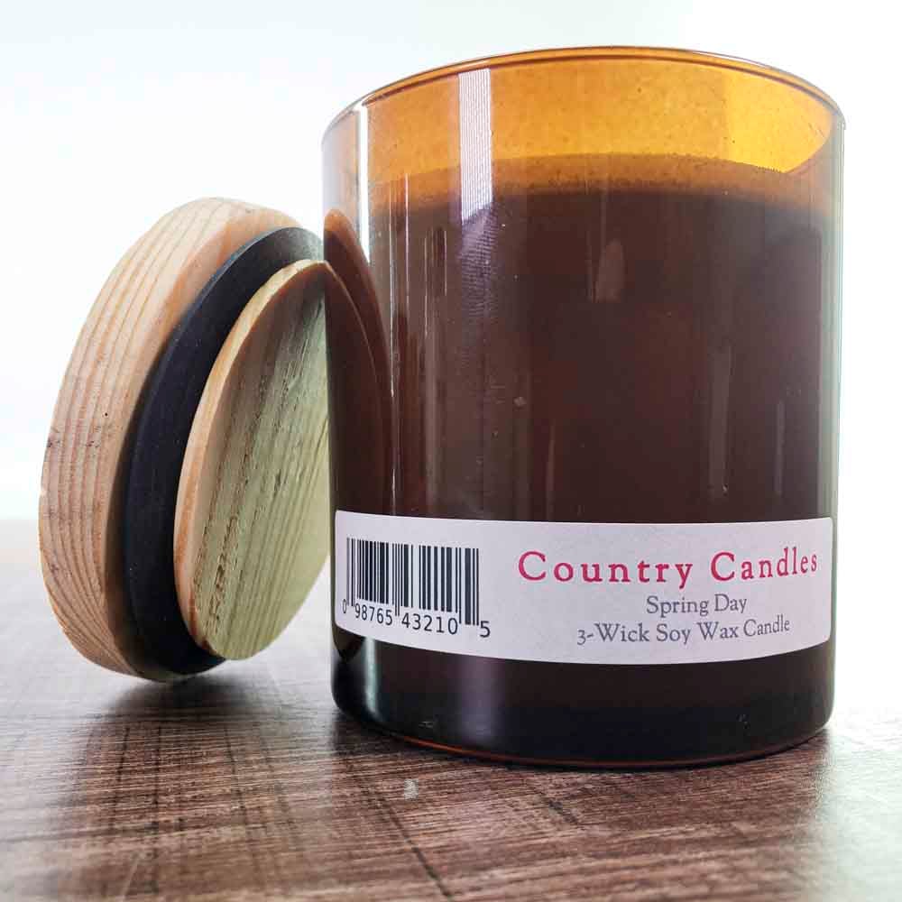3.4375" x 0.669" rectangular label on standard white matte used as minimalist candle label