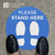 Feet on social distancing floor decal