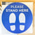 Coronavirus floor decal in shipping envelope