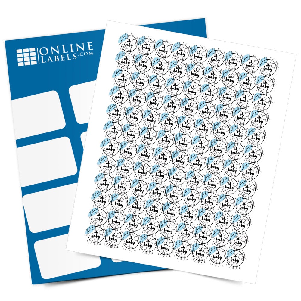 Oh Baby Kiss Candy Labels (Blue) - Full Label Sheet