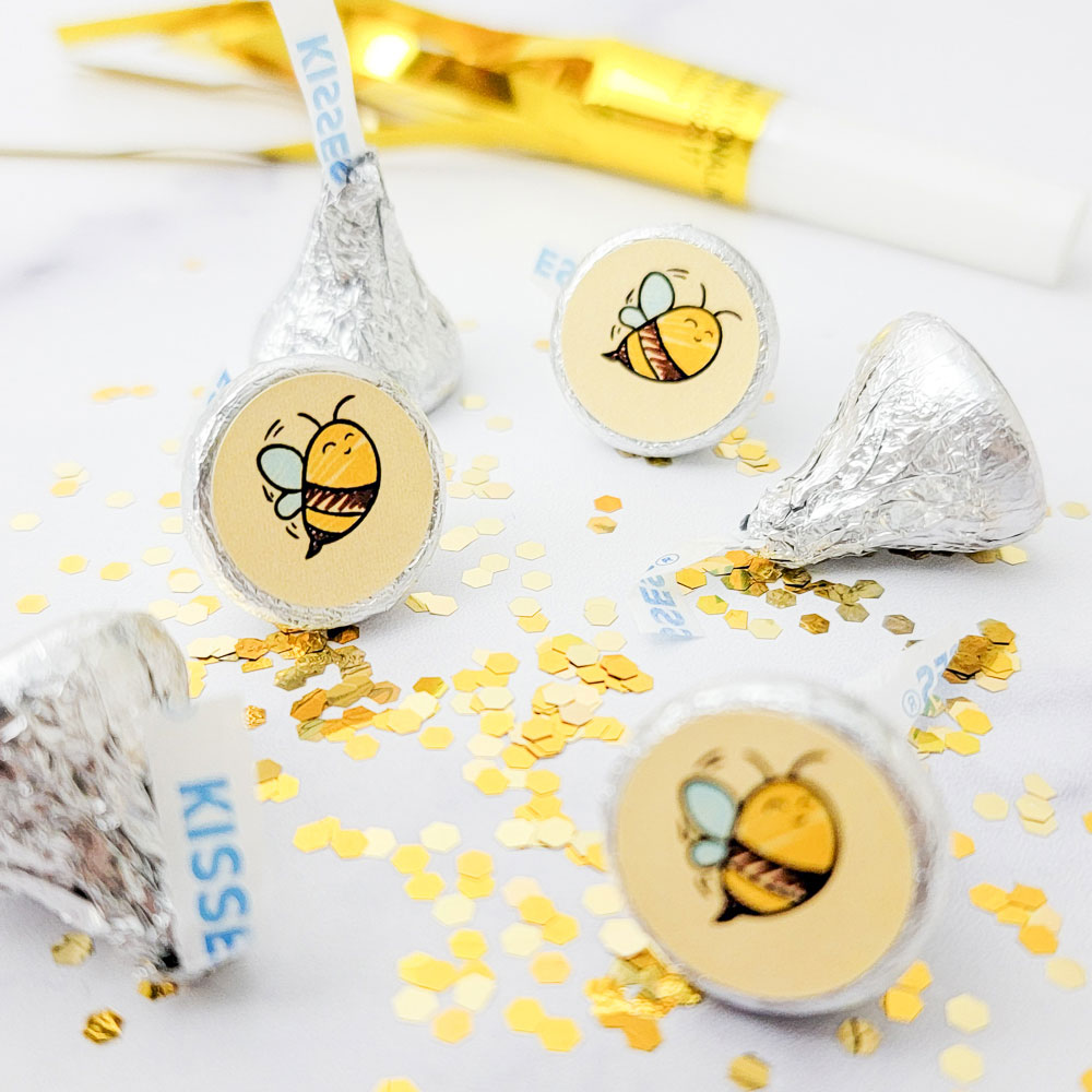 Honey Bee Kiss Candy Labels - Pre-Printed Candy Labels