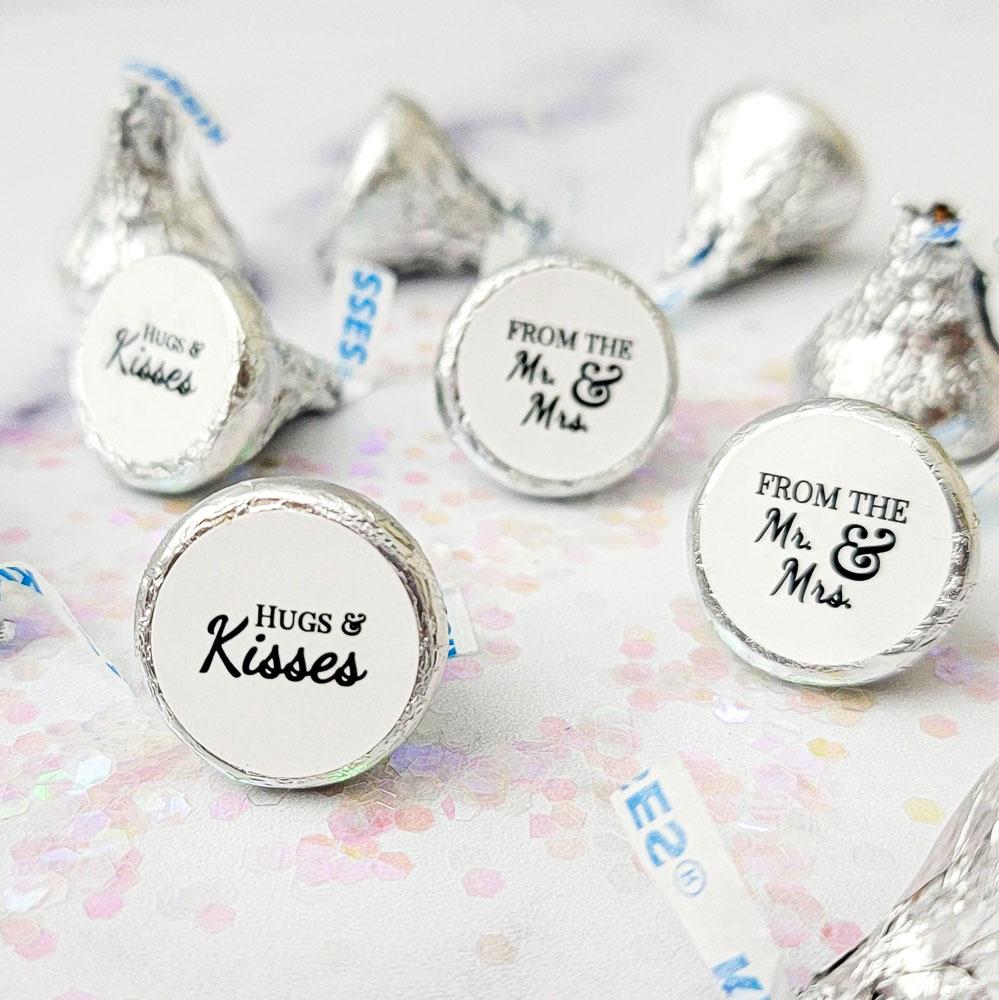 Wedding Kiss Candy Labels - Pre-Printed Wedding Candy Labels
