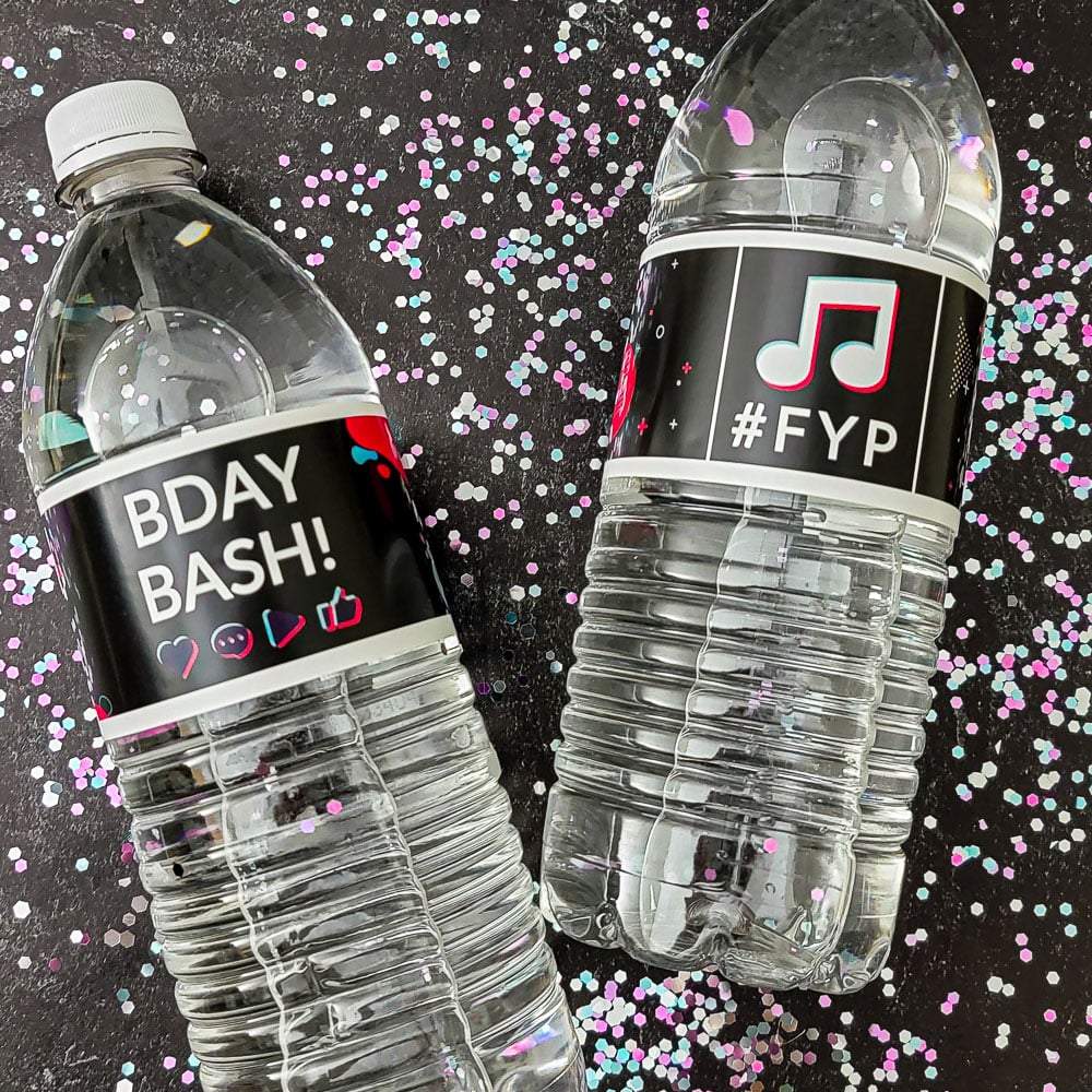 ▷ Pop it Water bottle Label Digital