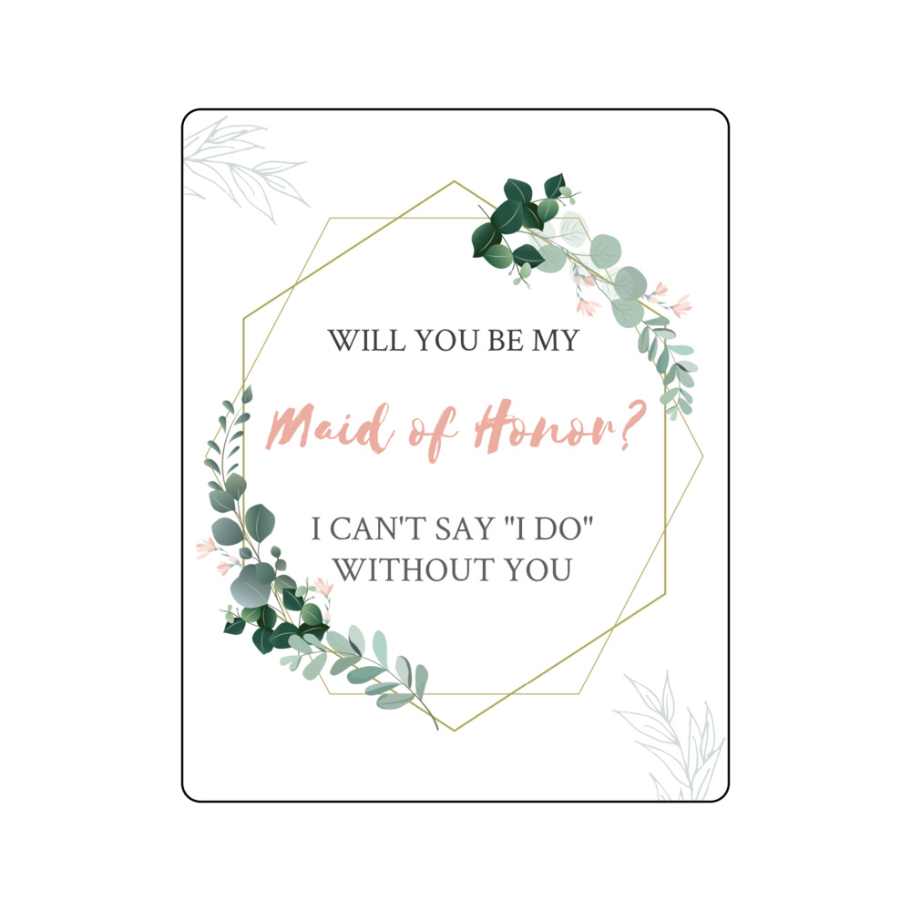 Will You Be My Bridesmaid (Floral) - Pre-Printed Bridesmaid Wine Labels
