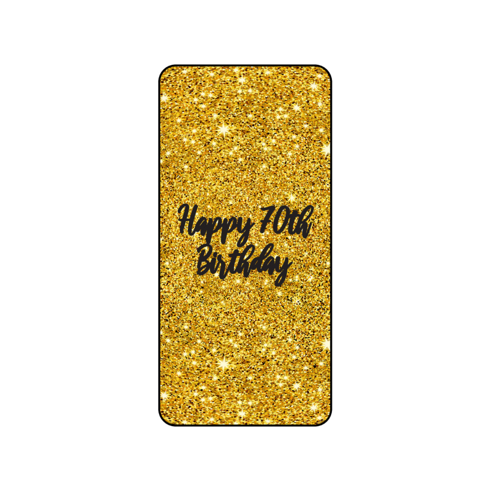 Happy 70th Birthday Labels (Gold) - Pre-Printed Candy Favor Labels