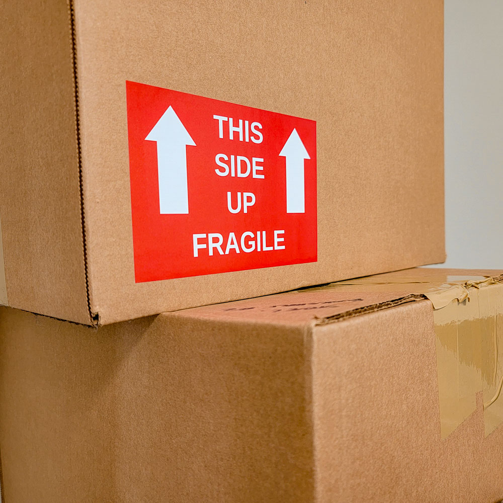 This Side Up Fragile (Red) - Pre-Printed Moving Labels