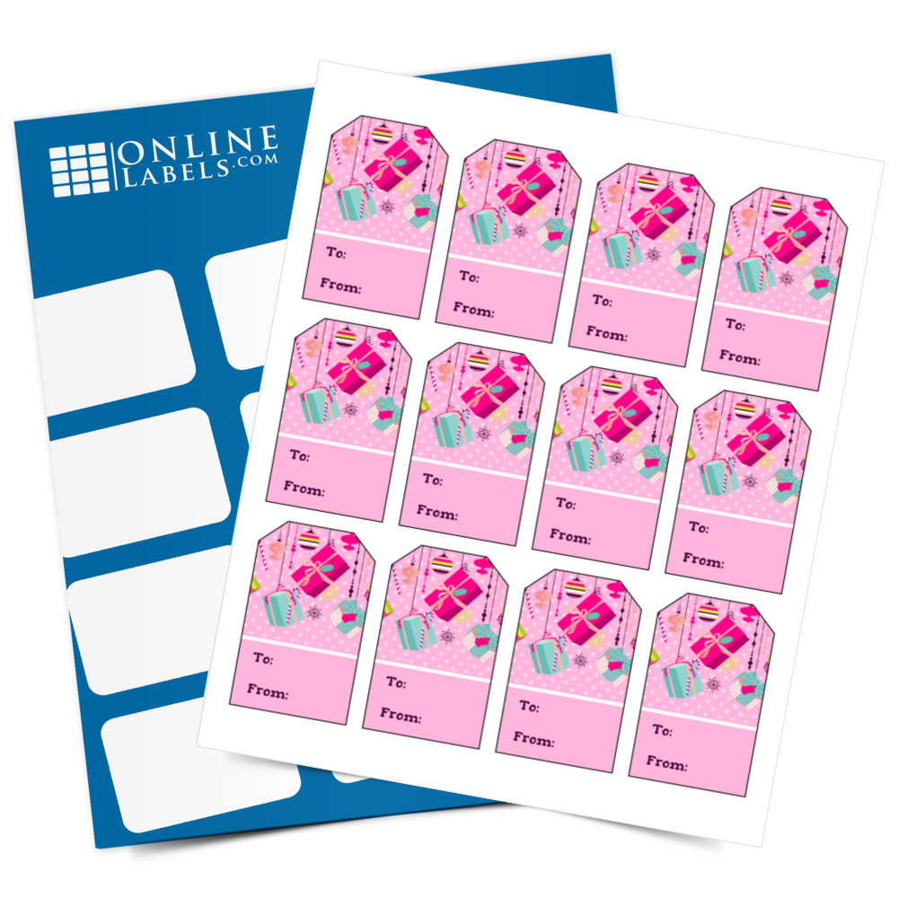 Pink Presents Gift Tags - Full Label Sheet