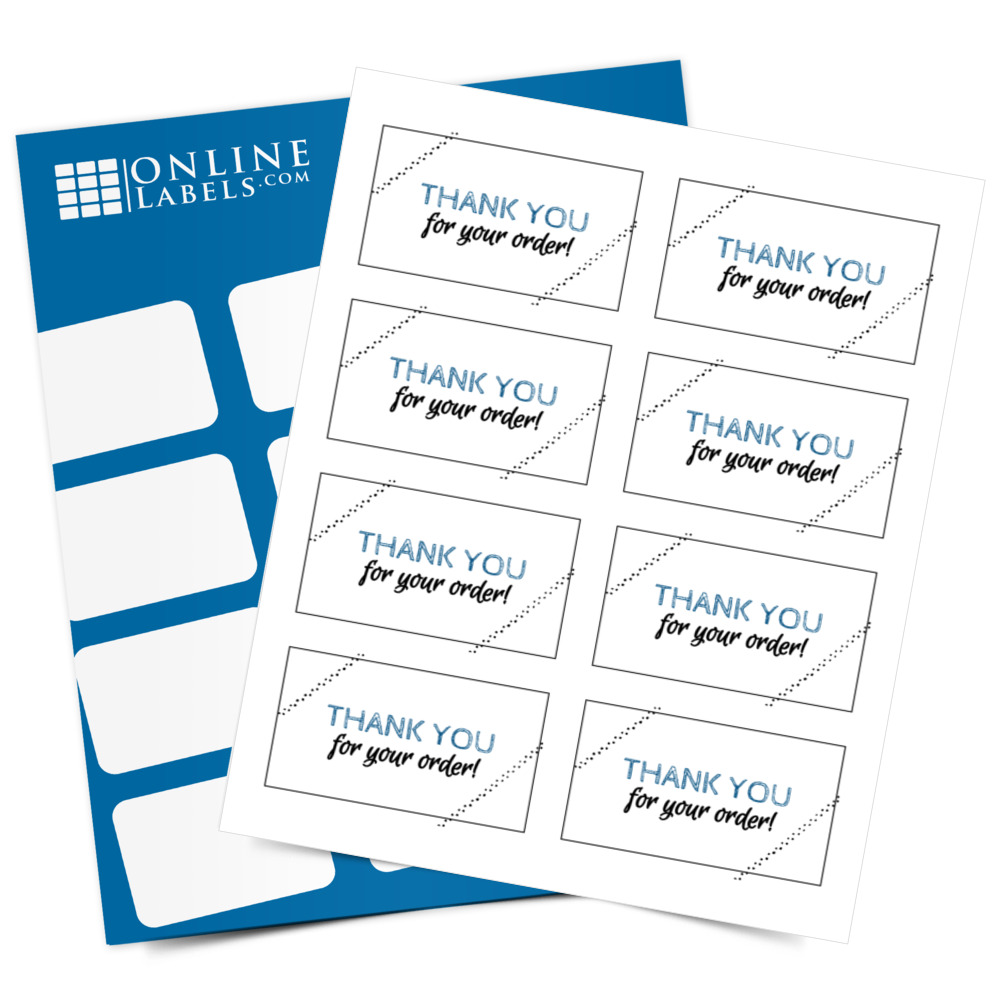3.5" x 2" Thank You for Your Order Labels - Full Label Sheet