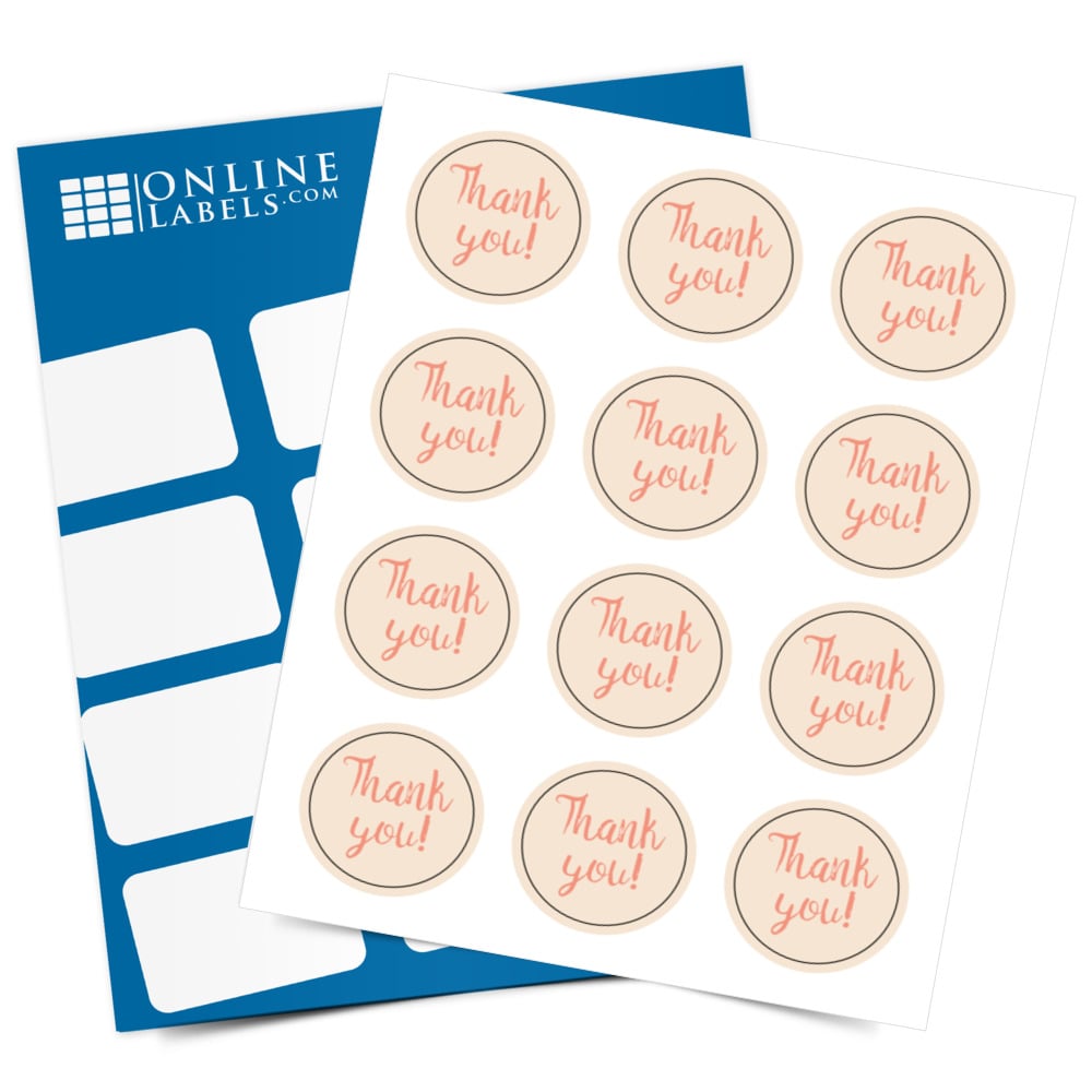 "Thank You" Labels - Pre-Printed Labels - Full Label Sheet