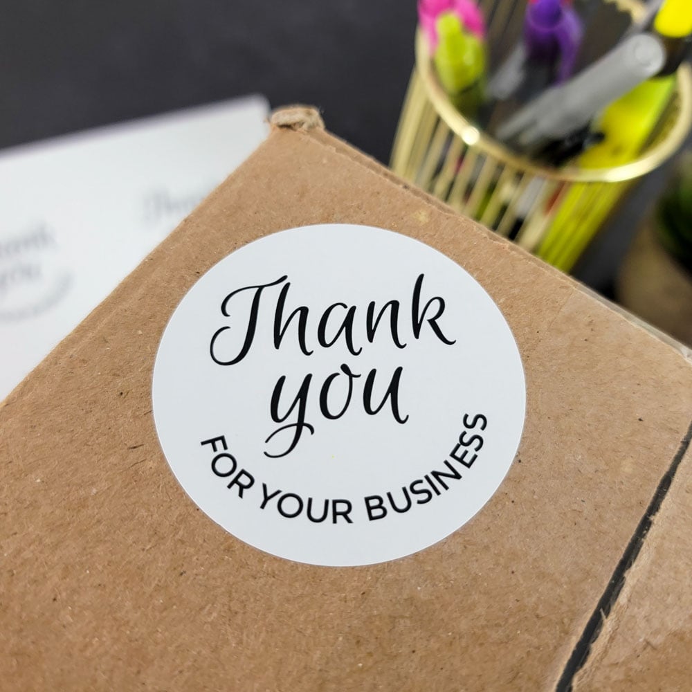 "Thank You For Your Business" Labels - Pre-Printed Labels