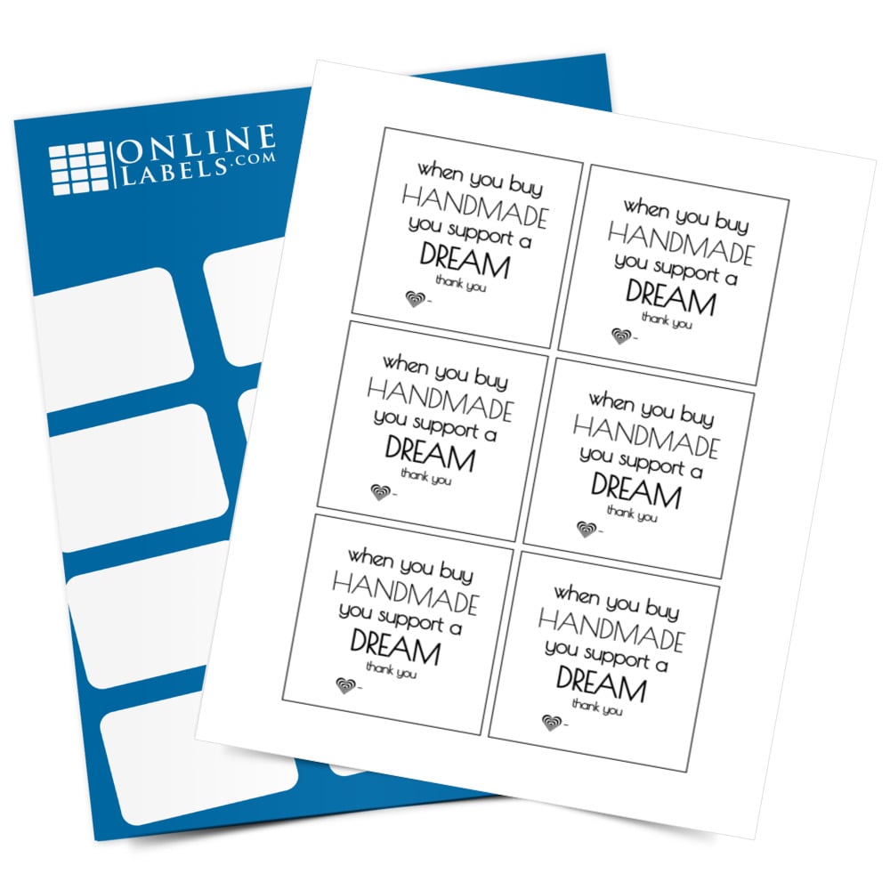  "Support A Dream" Small Business Labels - Pre-Printed Labels - Full Label Sheet