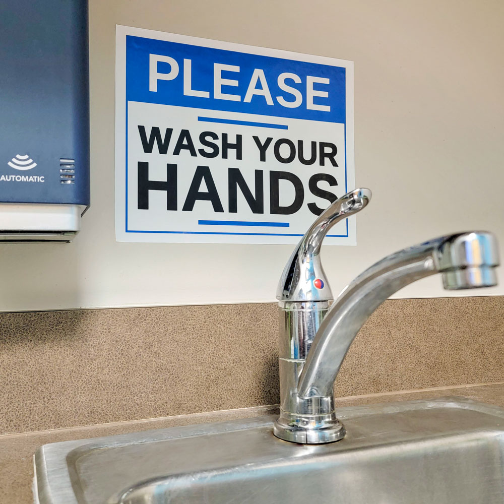 Please Wash Your Hands Sign/Labels - Pre-Printed Labels