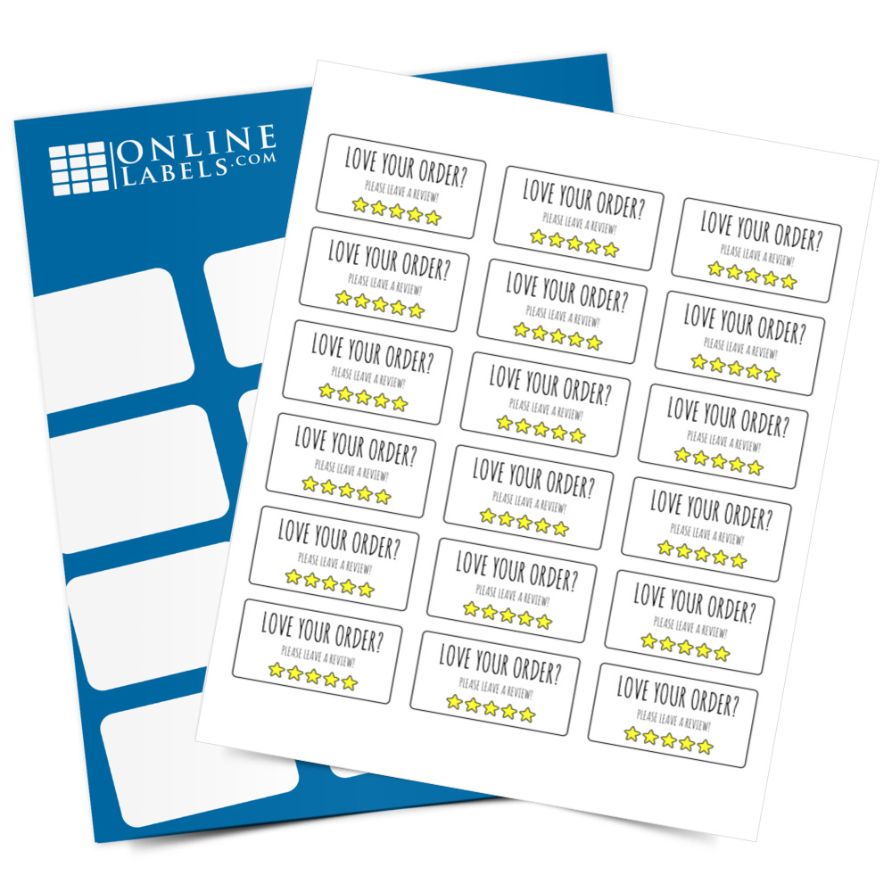 Leave a Review Labels - Pre-Printed Labels - Full Label Sheet