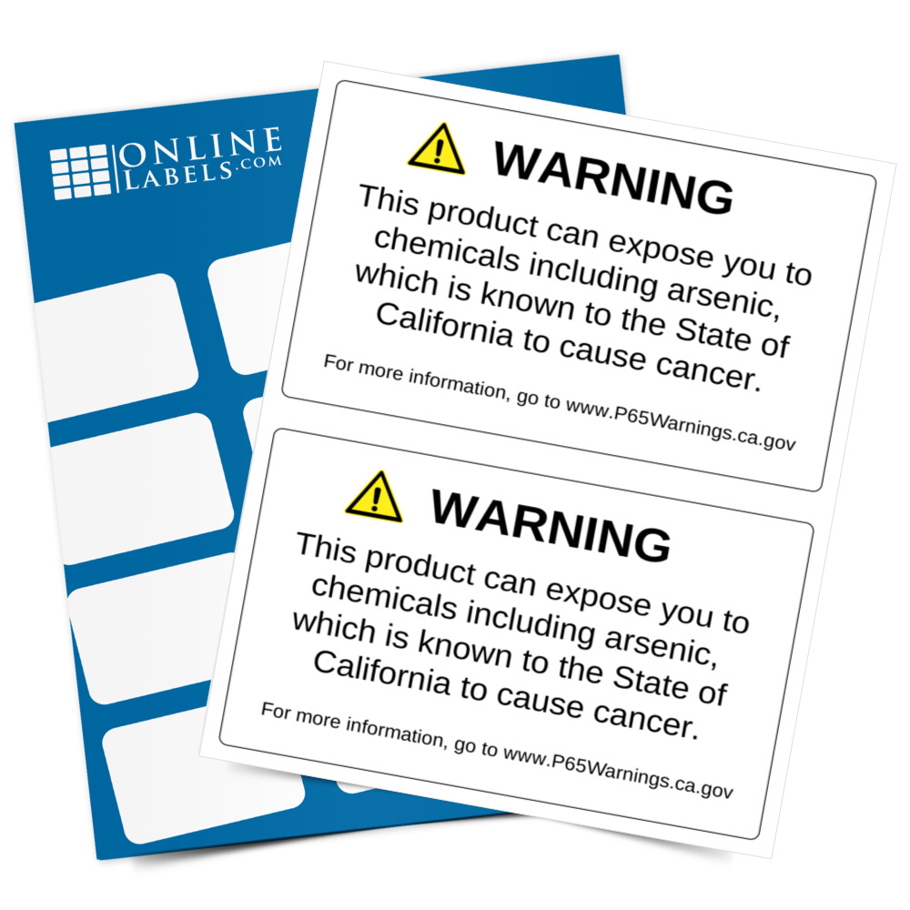 Proposition 65 Warning Labels - Pre-Printed Labels - Full Label Sheet