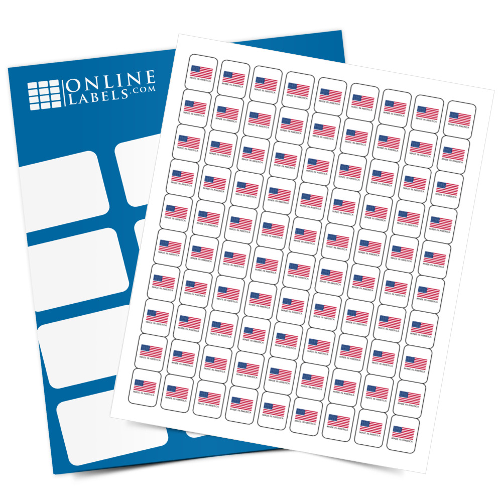 Made in America Product Stickers - Pre-Printed Labels - Full Label Sheet