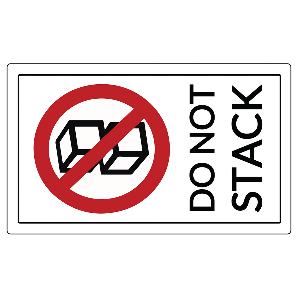 Do not stack label close up graphic