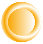 3D orange circular button